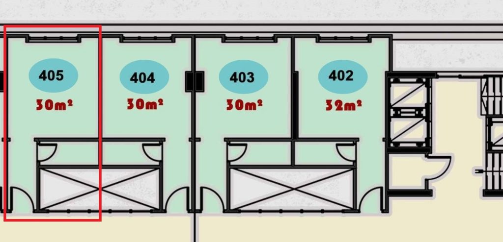 مخطط وتصميم وحدة 405 الطبية في الدور الرابع بمجمع ONE MALL