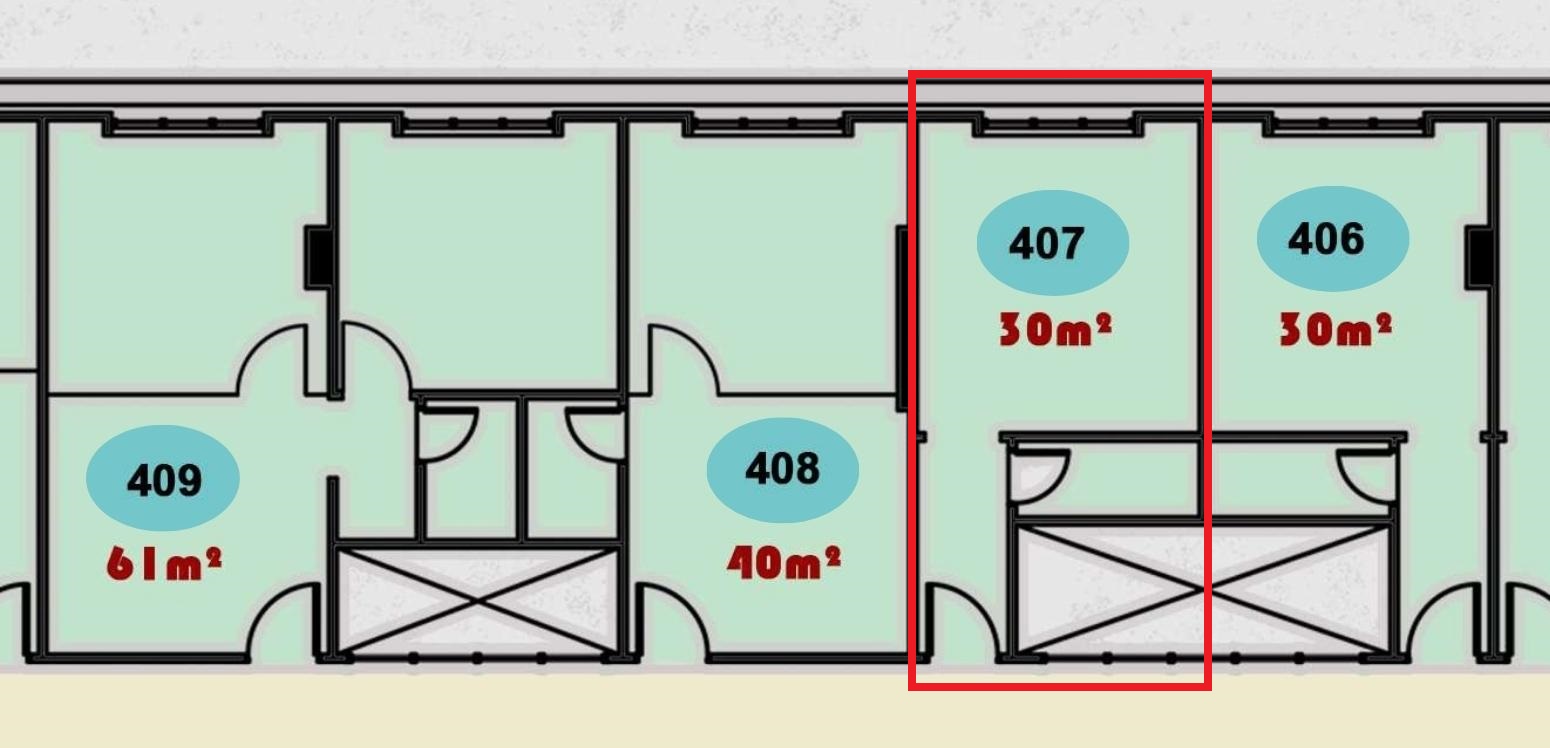مخطط وتصميم وحدة 407 الطبية في الدور الرابع بمجمع ONE MALL