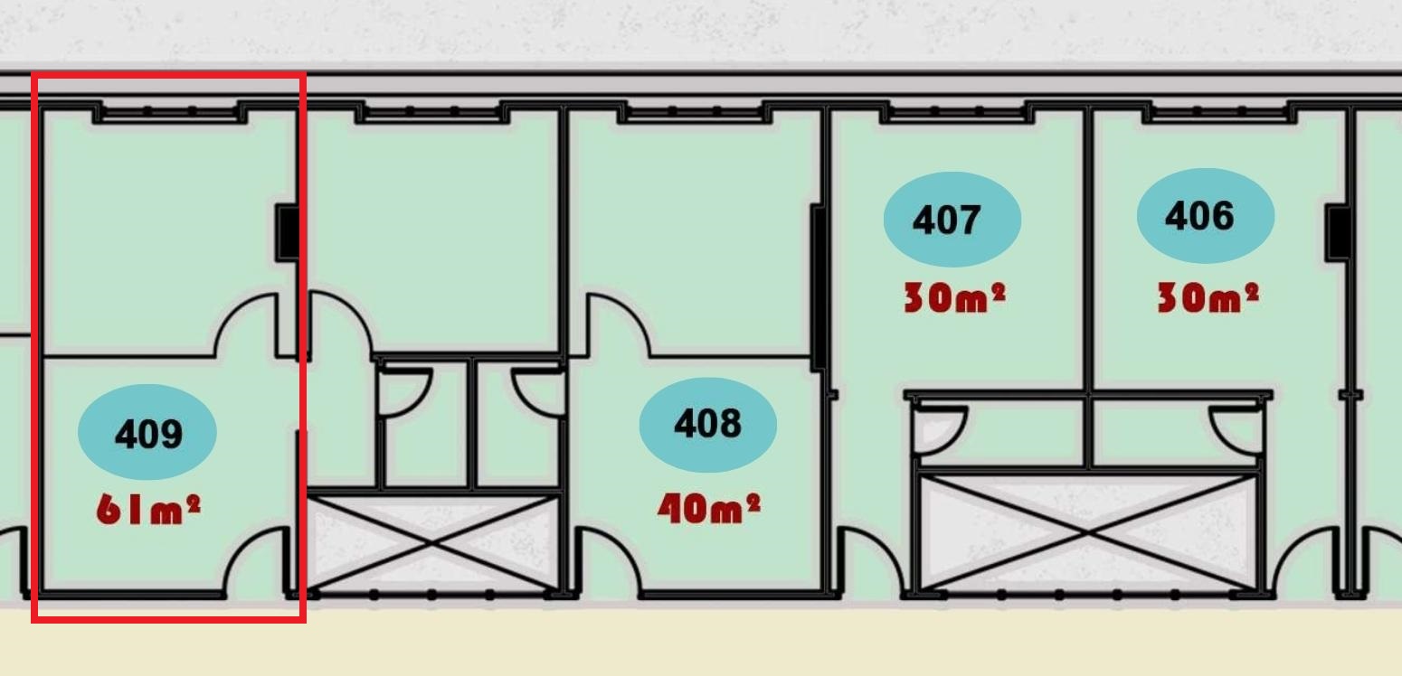 مخطط وتصميم وحدة 409 الطبية في الدور الرابع بمجمع ONE MALL