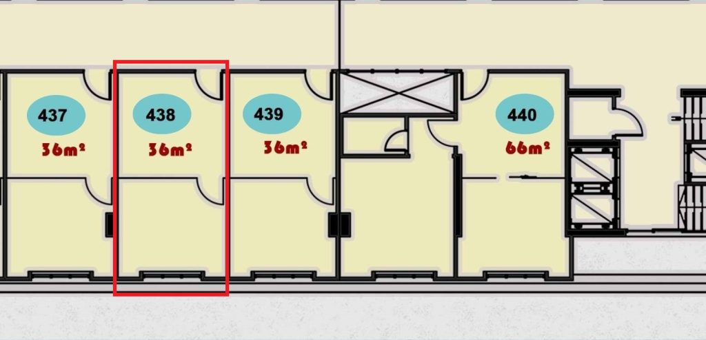 تصميم الوحدة 438 في الدور الرابع بمجمع ONE MALL