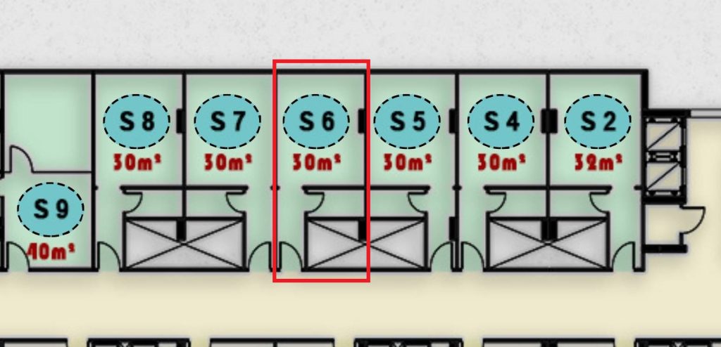 مخطط تصميم وحدة S6 الطبية في الدور الثاني بمجمع ONE MALL