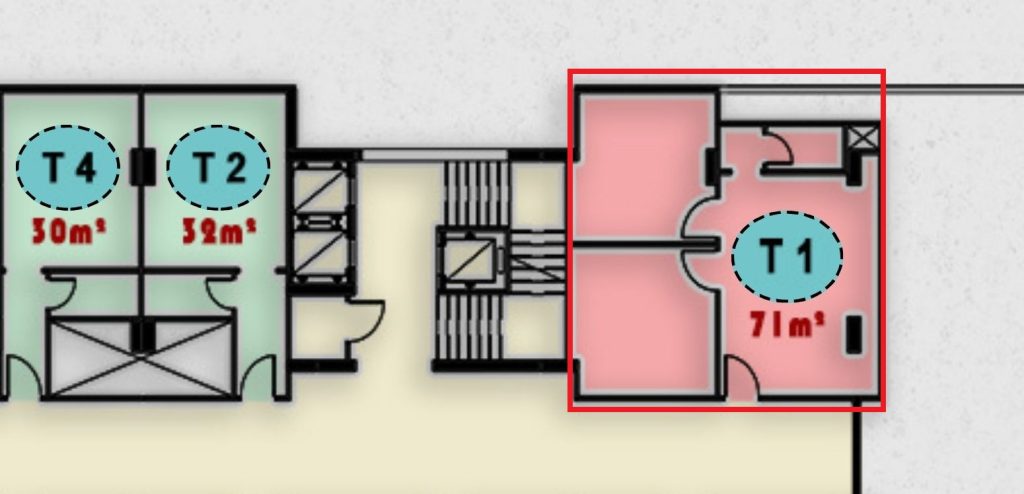 تصميم وحدة T1 في الدور الثالث من ONE MALL مخصص لمطعم أو كافية