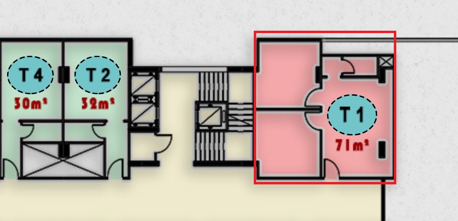 تصميم وحدة T1 في الدور الثالث من ONE MALL مخصص لمطعم أو كافية