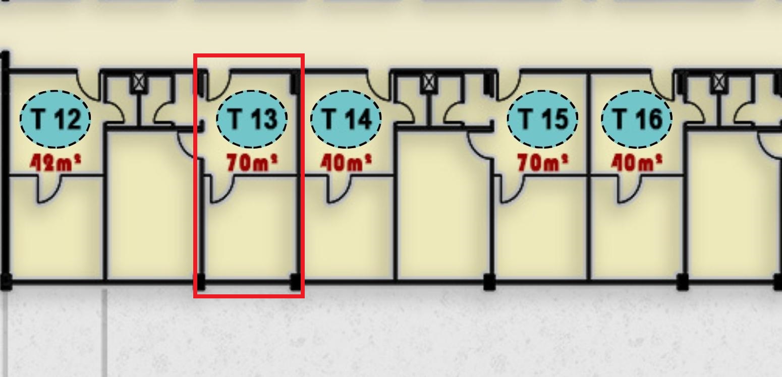 مخطط وتصميم وحدة T 13 في الدور الثالث بمجمع ONE MALL