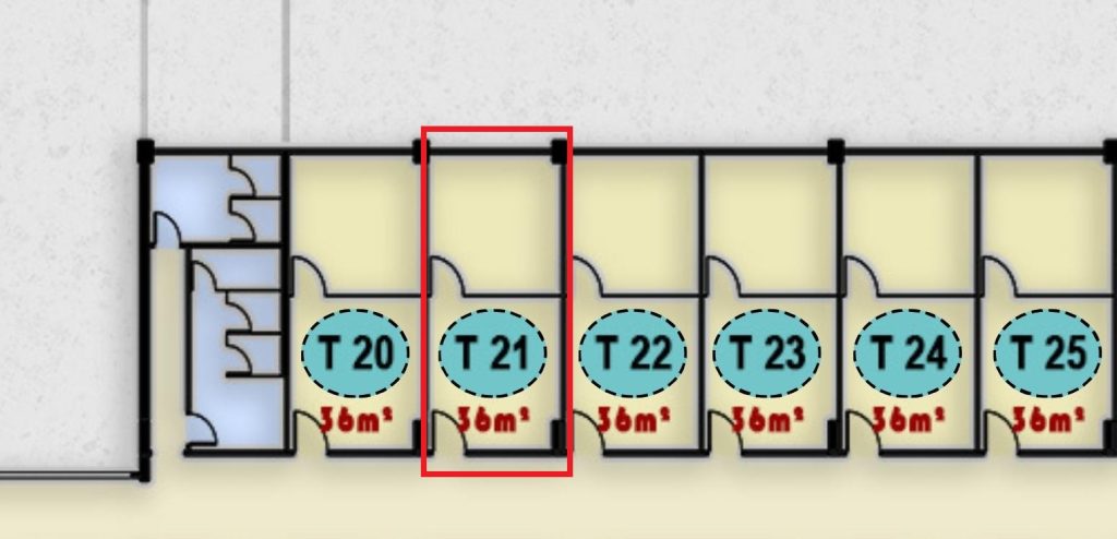 مخطط وتصميم وحدة T21 في الدور الثالث بمجمع ONE MALL