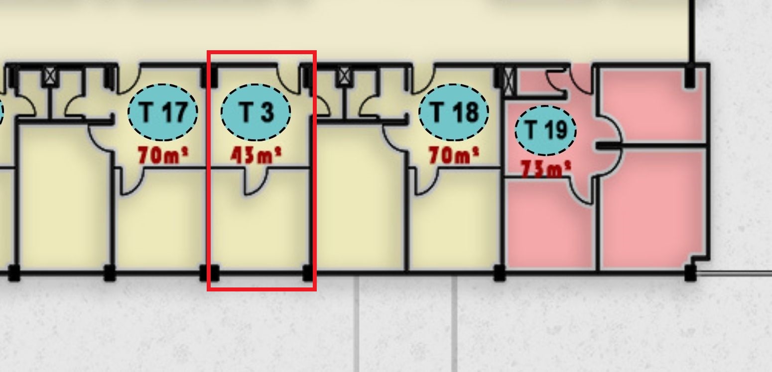 صورة توضح وحدة T3 الطبية في الدور الثالث بمجمع ONE MALL