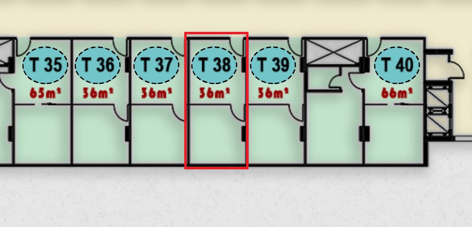 مخطط وتصميم وحدة T 38 في الدور الثالث بمجمع ONE MALL