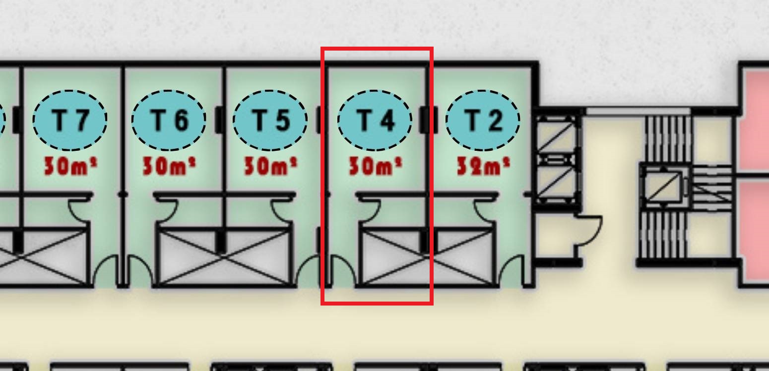 صورة لوحدة T4 في الدور الثالث بمجمع ONE MALL، تعرض التصميم والمساحة الداخلية للوحدة الطبية