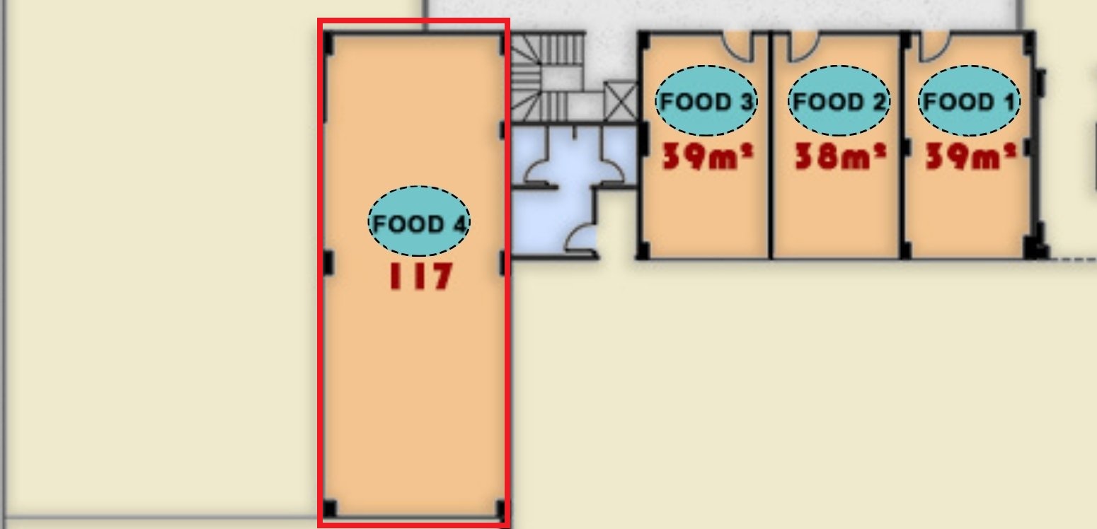 Food Unit 4 in the Restaurants Complex – Ground Floor – ONE MALL